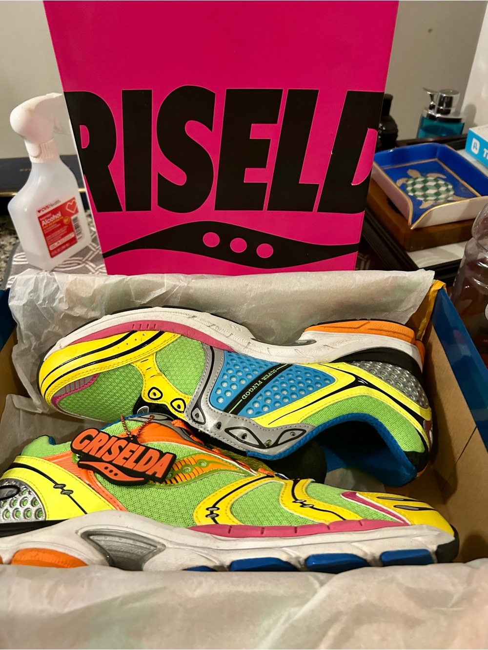 Saucony Neon Yellow Multi-Color Griselda Sneakers